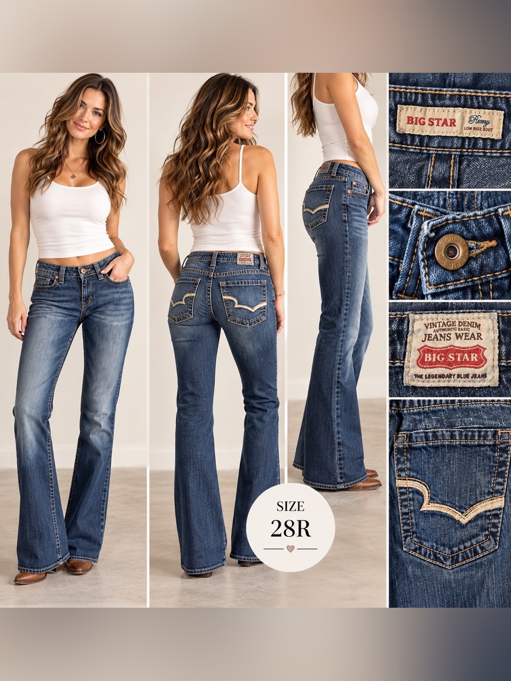 Big Star Penny Vintage Denim Jeans – Bootcut/Flare – Y2K Style